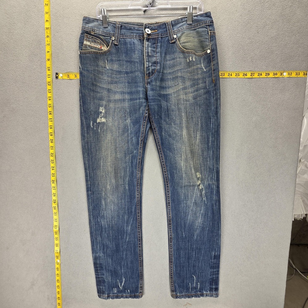 Diesel x Adidas Jeans Mens 32x32 Blue Viker-AD Straight Made in Italy 0088Z